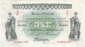 One Pound, 14 April 1925, A/17 294701, signature of J.A. Gargan (Pick A39b). Two pinholes and has been pressed,...