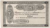 Five Pounds, uniface black and white proof on paper, 41 branches, perforated SPECIMEN C. SKIPPER & EAST (Pick A51)....