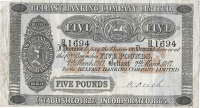 Five Pounds, 7 March 1917, B/B 1694, signature of R. Keith, 44 branches (Pick A51). Good very fine; exceptional...