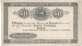 Fifty Pounds, uniface black and white proof on paper, 39 branches, perforated SPECIMEN C. SKIPPER & EAST (Pick A54)....
