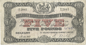 Five Pounds, 3 January 1923, B/L 2041, signature of R. Keith (Pick 127a). Pinholes, a nick in bottom edge and a...