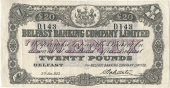 Twenty Pounds, 3 January 1923, D 143, signature of S. Johnston (Pick 129a). Nick in top edge, otherwise very fine to...