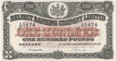 One Hundred Pounds, 3 May 1923, A 5474, signature of G.B. Smyth (Pick 131a). Good extremely fine to about...