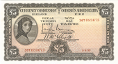 Five Pounds, 5 April 1939, 36T 083673, Brennan-McElligott signatures (MacDevitt E-090; Pick 3B). Lightly pressed,...