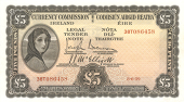 Five Pounds, 8 June 1939, 38T 086458, Brennan-McElligott signatures (MacDevitt E-090; Pick 3B). Lightly pressed,...