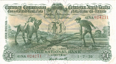 The National Bank Ltd, One Pound, 1 July 1939, 41NA 024271, Brennan-Russell signatures (MacDevitt E-025; Pick 26)....