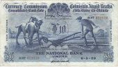 The National Bank Ltd, Ten Pounds, 6 May 1929, 01NT 022120, Brennan-Russell signatures (MacDevitt E-027; Pick 28)....