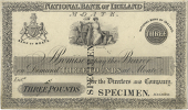 Three Pounds, Moate, uniface proof on card, stamped SPECIMEN twice on front (Pick –). Mount marks on back,...