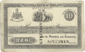 Ten Pounds, Dungarvan, uniface proof on card, stamped SPECIMEN twice on front (Pick –). A few marks on back,...