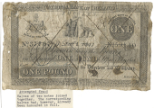 One Pound, 9 December 1847, nos. 37757 and 59140, mismatched halves, Thurles (Pick –). Lightly mounted on card,...