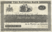 Twenty Pounds, 20 April 1871, uniface proof on paper, 73 branches in five lines, pencilled 'To this 28 Apl. 1871' at...
