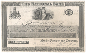 One Hundred Pounds, 28 September 1871, uniface proof on paper, 73 branches in five lines, pencilled 'Branches & date...