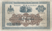 Five Pounds, 5 November 1924, no. 257573, signature of J. Brown (Pick A61). Small worn spot in top edge, pinhole at...
