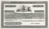 One Pound, 18–, uniface proof on paper, 34 branches in border and ten below central panel, pencilled 'August 1875'...