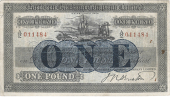 One Pound, 1 November 1924, A/2 011484, printed signature of J.R. Bristow (Pick –). Pressed, nick at upper left,...