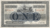 One Pound, 1 January 1925, B/B 072170, printed signature of Edwin D. Hill (Pick –). Pressed, otherwise good fine...