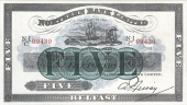 Five Pounds, 1 January 1940, N-I/C 09430, signature of A.P. Tibbey (Pick 180a). A few small spots on back, otherwise...