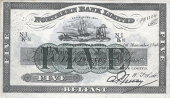Five Pounds, 1 February 1942, N-I/K, signature of A.P. Tibbey, printer’s work note, date changed to 1 November...