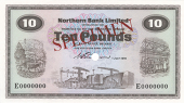 Ten Pounds, 1 July 1970, E 0000000, signature of W.S. Wilson, stamped SPECIMEN in red either side, small punch-hole...