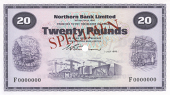 Twenty Pounds, 1 July 1970, F 0000000, signature of W.S. Wilson, stamped SPECIMEN in red either side, small...