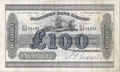 One Hundred Pounds, 1 October 1968, N-I/BB 01433, signature of D. Russell (Pick 186). Pinholes, a small number and a...