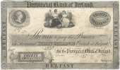 Thirty Shillings, Belfast, uniface proof on card, George IV at upper left (Pick –). A few numbers on front,...