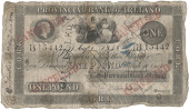 One Pound, 1 August 1848, B 15442, Cork, stamped CANCELLED several times on front, annotated 'Recd from Cork 22nd...