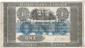 One Pound, 1 August 1914, S/S 20705, signature of C.W. Patton, 72 branches including Clogher added in bottom border...