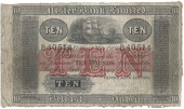 Ten Pounds, 1 May 1918, B 40514, signature of C.W. Patton, 76 branches including extra five in bottom border (Pick...
