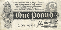 One Pound, August 1914, T/27 04923 (Dugg.T3-2). Fine (£120-150)
