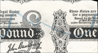 One Pound, August 1914, printer’s waste, blue crayon cancellation across front, posta in watermark (cf. Dugg. T3)....