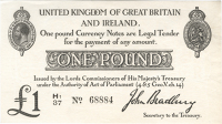 One Pound, 1914-16, H1/37 68884 (Dugg. T11-2). Good extremely fine to about uncirculated (£300-350)


