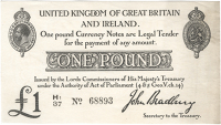 One Pound, 1914-16, H1/37 68893 (Dugg. T11-2). Good extremely fine (£250-300)