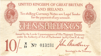 Ten Shillings, 1914-16, X/51 013231 (Dugg. T13-1). A few spots, otherwise very fine to good very fine (£120-150)
