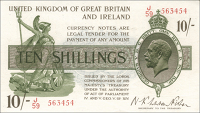 Ten Shillings, 1922-7, J/59 563454 (Dugg. T30). Good extremely fine to about uncirculated (£150-180)