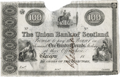 One Hundred Pounds, 18—, Glasgow, specimen on watermarked paper, printed both sides, SPECIMEN written across front...