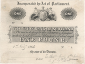 One Pound, 1 November 1865, A prefix, uniface proof on paper, 'To this from 2nd Feb./65, Augt. 7th/65' pencilled at...