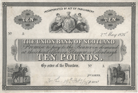 Ten Pounds, 2 May 1876, A prefix, uniface proof on paper, 'To this 19th. Feby./76' pencilled at bottom centre...