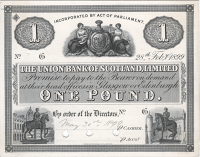 One Pound, 28 February 1899, G prefix, uniface proof on card, 'May 30th. 1899' pencilled at lower centre, three...