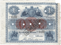 One Pound, 12 February 1910, B 900/1000, signature of John Alexander, stamped  CANCELLED, annotated 'File Copy' in...