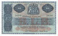 One Hundred Pounds, 1 June 1962, V/3 02/183, signature of A.P. Anderson (Douglas 62-1). Two firm folds, otherwise...