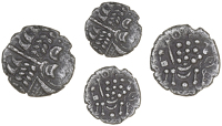 Durotriges, Base Silver Stater, Badbury Rings type, disjointed head of Apollo, rev. disjointed horse left,...