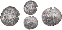 Stephen (1135-1154), Penny, Cross Pommée type, Lincoln, Hue [?], [ – –]n linco, 1.30g/10h (cf. Mossop Aa and...