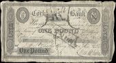 Co Cork, Cork, Cork Bank, One Pound, 20 October 1823, no. 337, for Charles Henry Leslie & John Leslie, signed by...