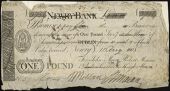 Co Down, Newry, Newry Bank, One Pound, 11 August 1805, no. 3756, for John Moore, Robert Macan, Andrew Carlile & Hugh...