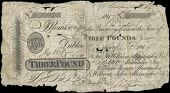 Co Dublin, DUBLIN, Alexanders Bank, Three Pounds, 23 October 1817, no. 1119, for Sir William Alexander Bt, Robert...