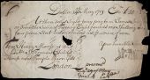 Co Dublin, Dublin, Sight note, 14 May 1713, ‘At three days sight pay to Mr James Swift…Twenty Eight Pounds, One...
