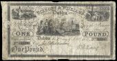 Co Dublin, DUBLIN, Gibbons & Williams, One Pound, 1 September 1833, no. 1328. Split and rejoined at centre, pinholes...