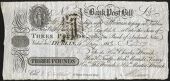 Co Dublin, Dublin, Ffrenchs Bank, Post Bill for Three Pounds, 4 May 1813, no. 4557, for Hon. Charles Ffrench, Henry...