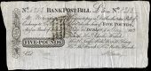 Co Dublin, Dublin, Ffrenchs Bank, Post Bill for Five Pounds, 4 May 1813, no. 8283, for Hon. Charles Ffrench, Henry...